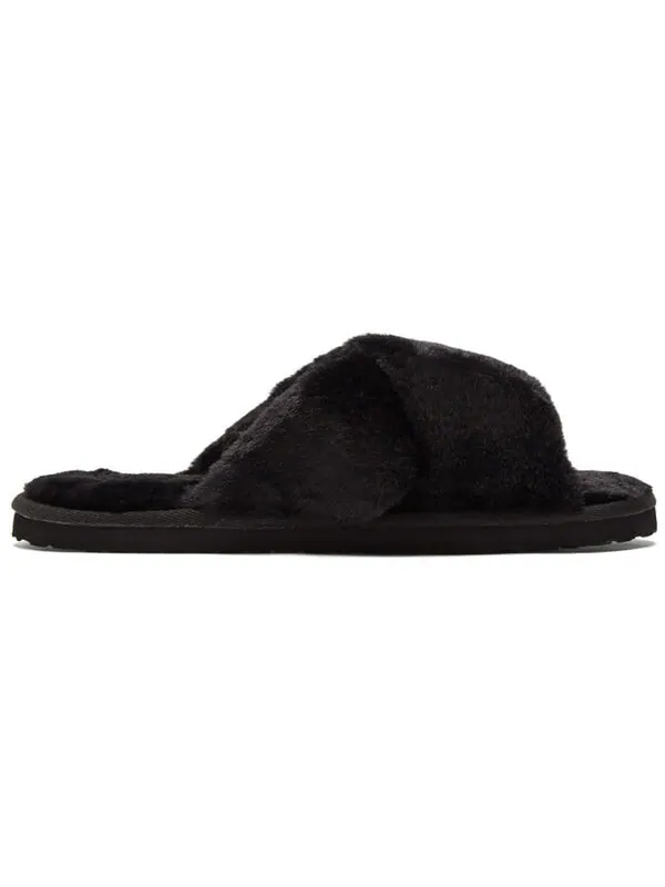 Тапочки fluff x strap slide 'black' Puma — изображение 3 из 4, черный