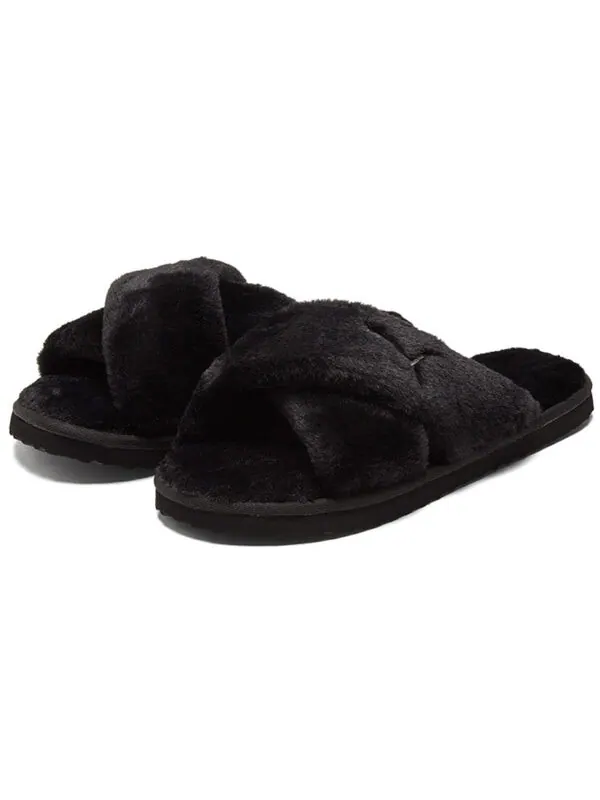 Тапочки fluff x strap slide 'black' Puma — изображение 4 из 4, черный