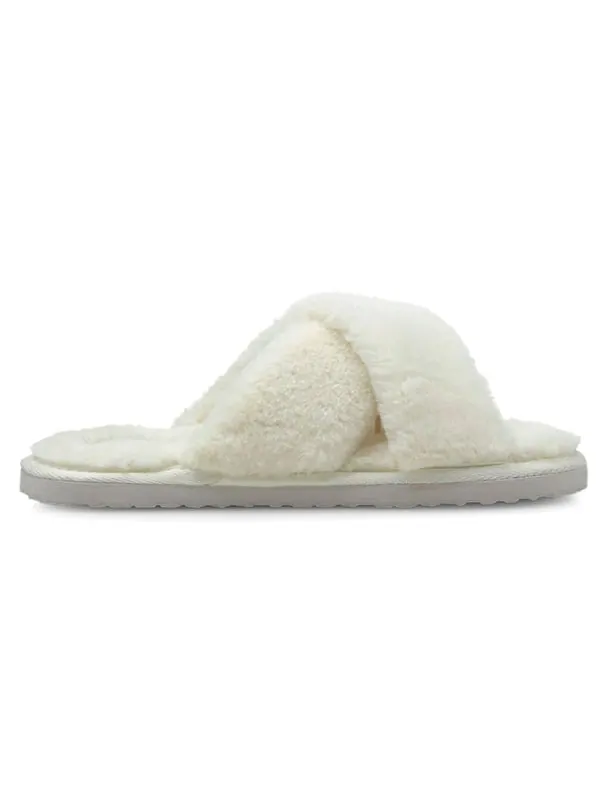 Тапочки fluff x strap slide 'whisper white' Puma — изображение 2 из 4, белый