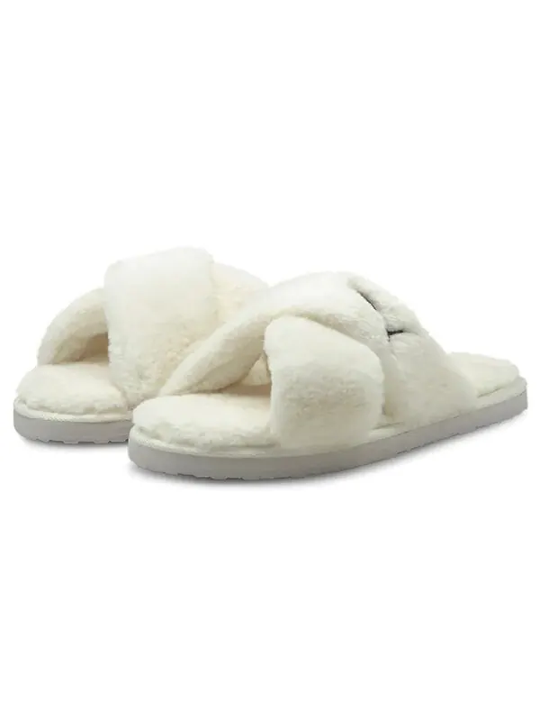 Тапочки fluff x strap slide 'whisper white' Puma — изображение 3 из 4, белый