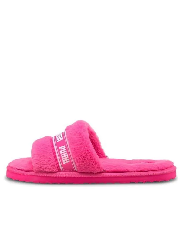 Тапочки fluff slides 'fluo pink' Puma — изображение 1 из 4, розовый/белый