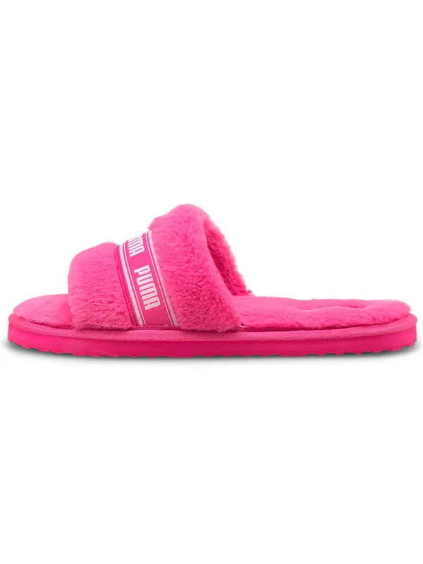 Тапочки fluff slides 'fluo pink' Puma — изображение 2 из 4, розовый/белый