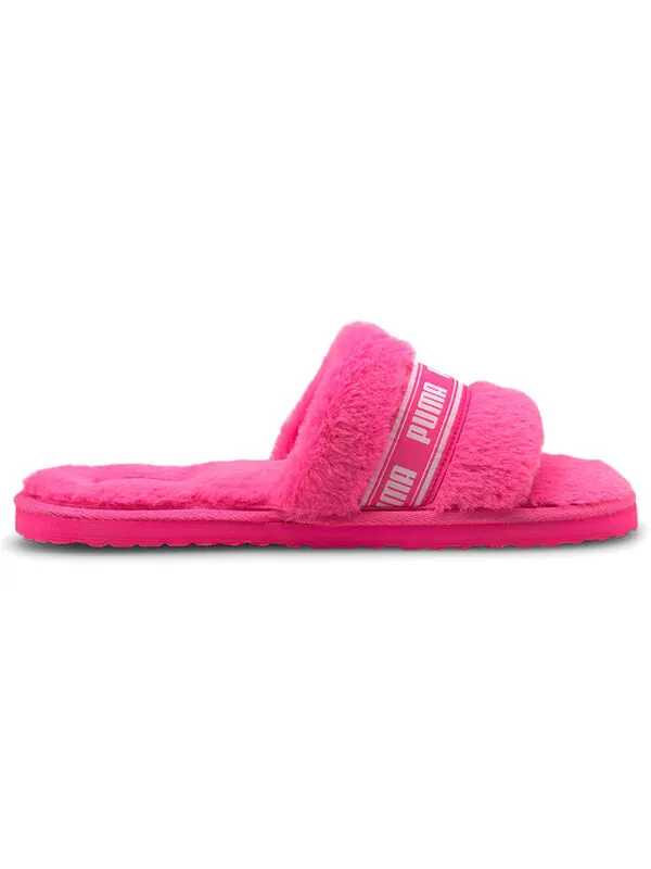 Тапочки fluff slides 'fluo pink' Puma — изображение 3 из 4, розовый/белый