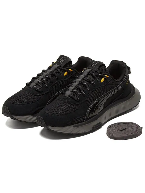 Кроссовки neymar jr. x wild rider 'black castlerock' Puma — изображение 3 из 4, черный
