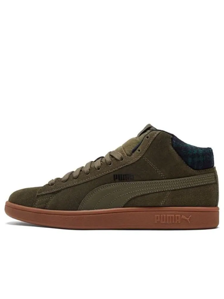 Кеды PUMA Smash v2 Mid WTR 'Plaid - Grape Leaf' — изображение 1 из 3, зеленый