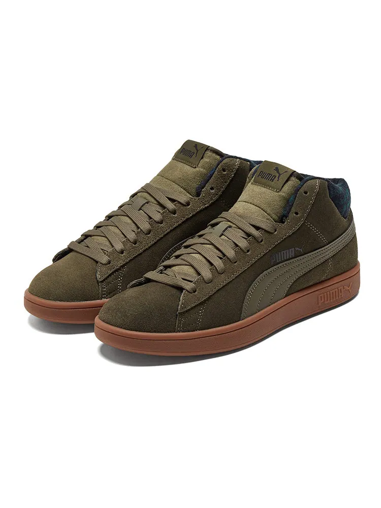 Кеды PUMA Smash v2 Mid WTR 'Plaid - Grape Leaf' — изображение 2 из 3, зеленый