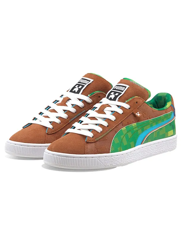 Кроссовки minecraft x suede 'grass block' Puma — изображение 3 из 4, зеленый/коричневый