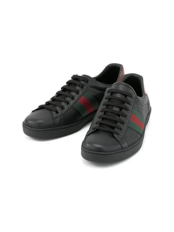 Кроссовки ace leather 'black' Gucci — изображение 2 из 4, черный