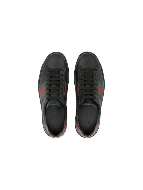 Кроссовки ace leather 'black' Gucci — изображение 3 из 4, черный