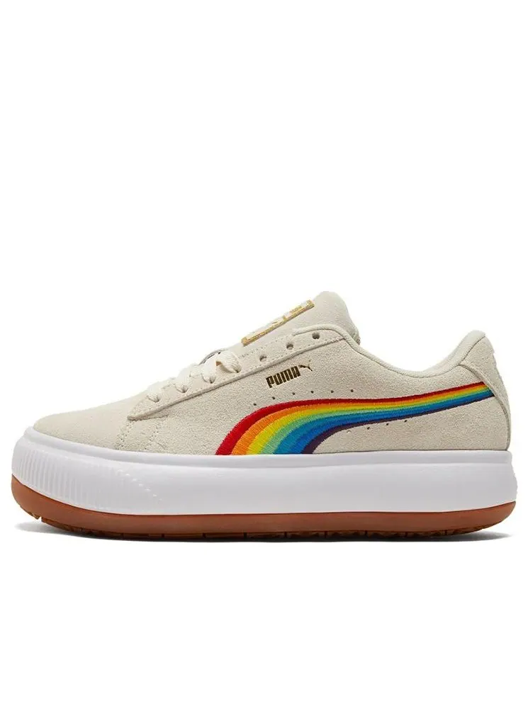 Кеды (WMNS) PUMA Suede Mayu 'Rainbow - Whisper White' — изображение 1 из 6, бежевый