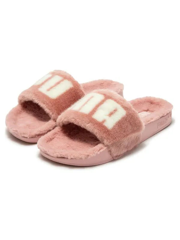 Тапочки leadcat 2.0 fuzz slides 'carnation pink' Puma — изображение 3 из 4, розовый-белый
