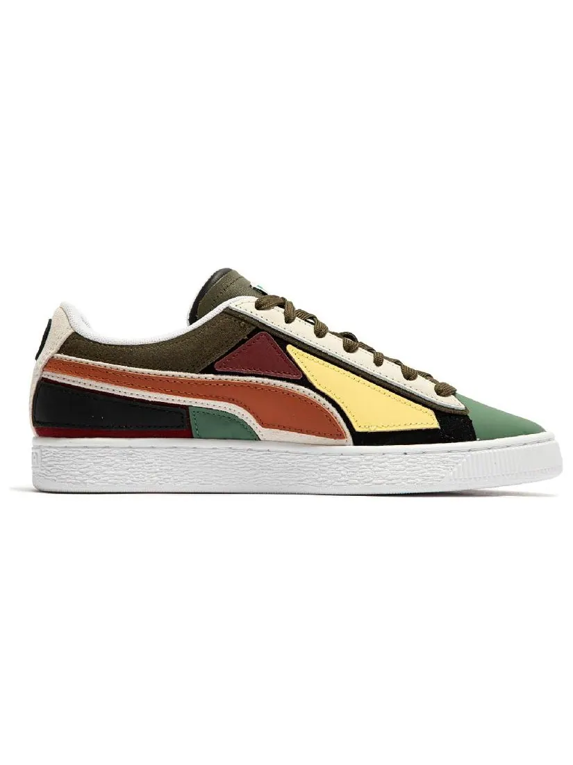 Кеды PUMA Suede 'Layers - Deep Olive Warm Chestnut' — изображение 2 из 6, зеленый