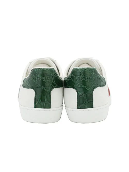 Кроссовки ace 'green crocodile' Gucci — изображение 3 из 4, зеленый