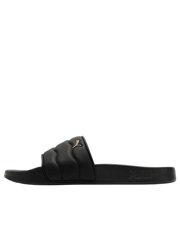 Тапочки lead cat 2.0 puffy 'black metallic gold' Puma — изображение 1 из 4, черный