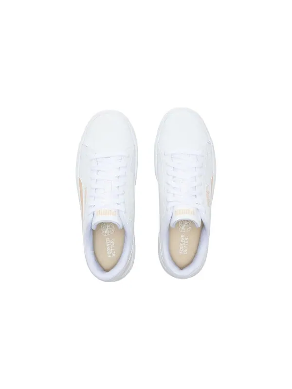 Кроссовки smash platform v3 'white/beige' Puma — изображение 4 из 4, белый/оранжевый