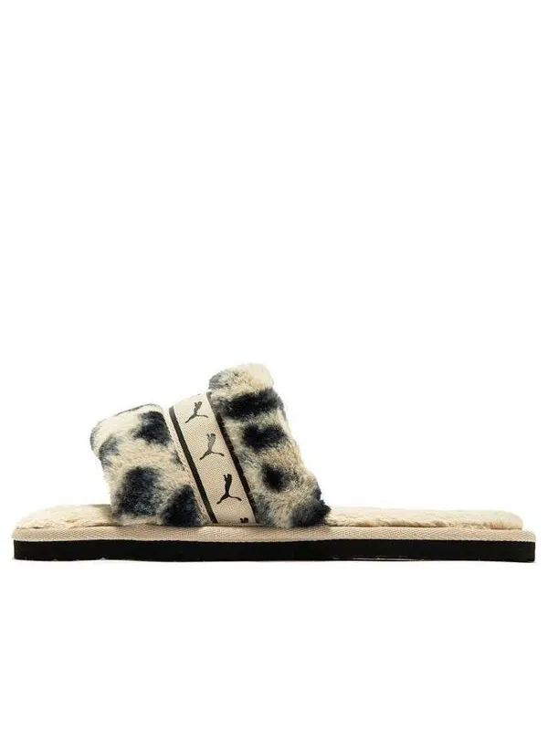 Тапочки fluff remix animal bx 'cream black' Puma — изображение 1 из 4, кремовый/черный