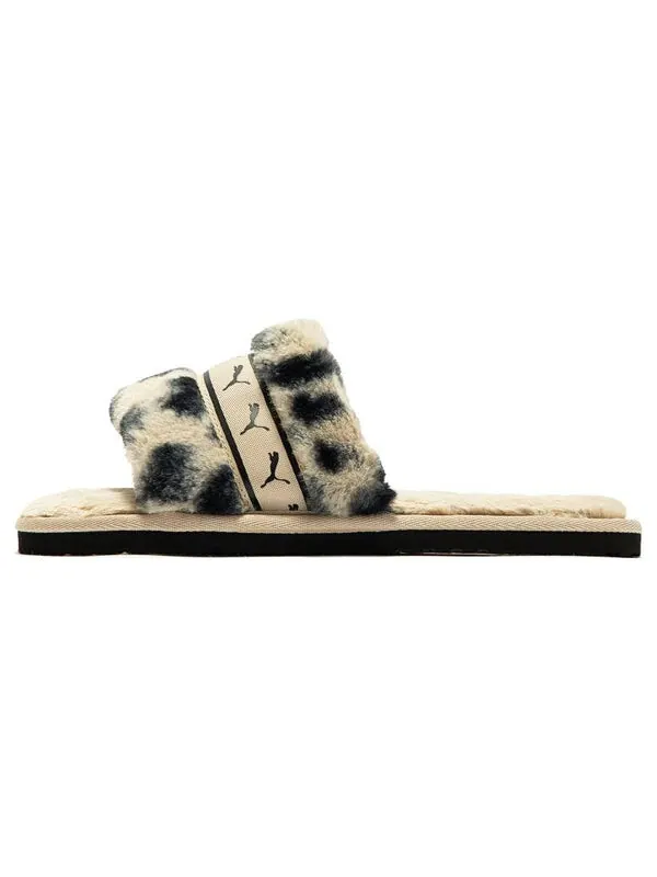 Тапочки fluff remix animal bx 'cream black' Puma — изображение 2 из 4, кремовый/черный