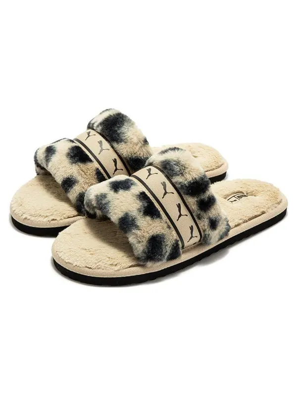 Тапочки fluff remix animal bx 'cream black' Puma — изображение 4 из 4, кремовый/черный