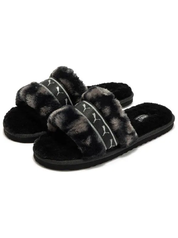 Тапочки fluff remix animal bx 'black grey' Puma — изображение 3 из 4, черный/серый
