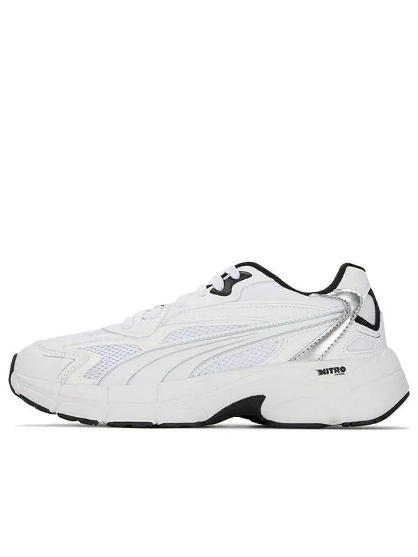 Кроссовки teveris nitro 'metallic - white black' Puma — изображение 1 из 4, белый/серебристый