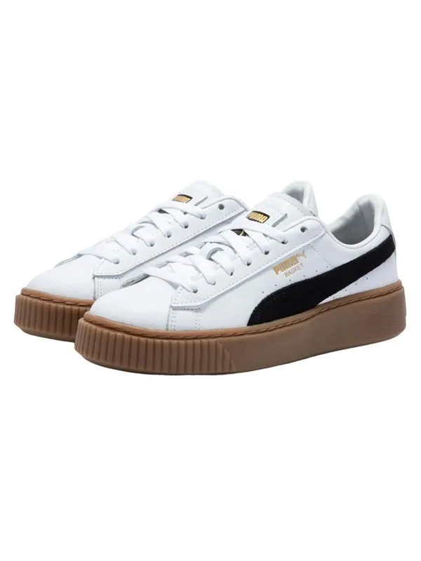 Кроссовки basket platform l 'white' Puma — изображение 3 из 4, белый