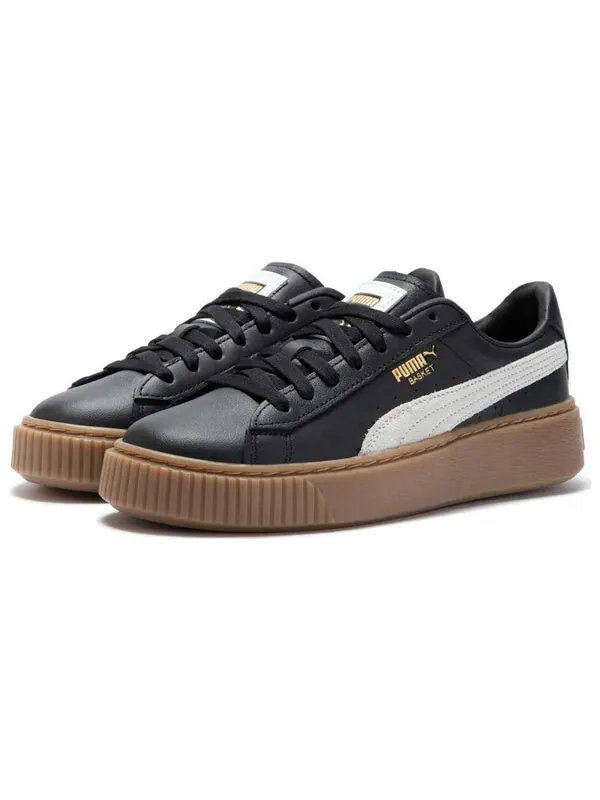 Кроссовки basket platform l 'black' Puma — изображение 3 из 4, черный