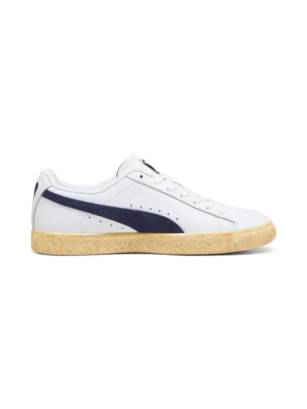 Кроссовки clyde vintage 'white navy' Puma — изображение 2 из 4, белый/темно-синий/желтый