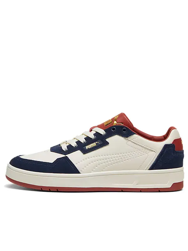 Кроссовки court classic lux sd 'white navy' Puma — изображение 1 из 4, темно-синий/золотистый