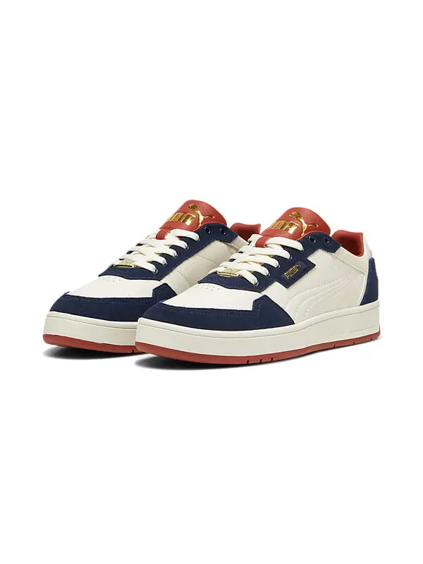 Кроссовки court classic lux sd 'white navy' Puma — изображение 2 из 4, темно-синий/золотистый