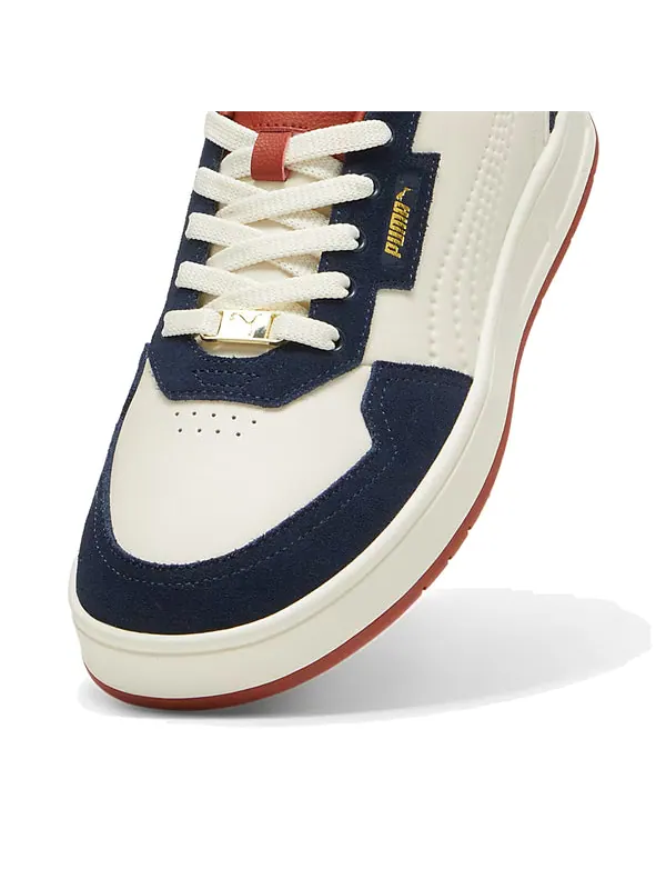 Кроссовки court classic lux sd 'white navy' Puma — изображение 3 из 4, темно-синий/золотистый