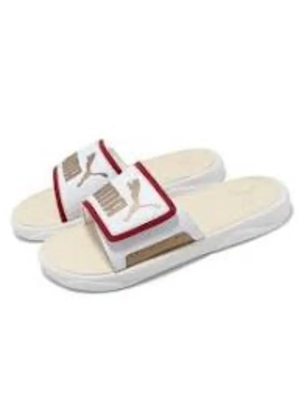 Тапочки royalcat comfort slides 'white red gold' Puma — изображение 2 из 4, белый/красный/золотистый