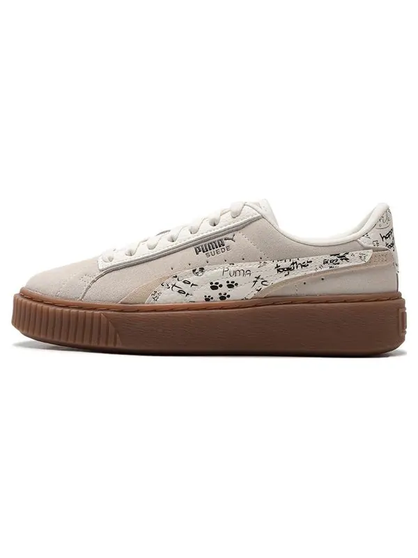 Кроссовки suede platform draw 'beige white' Puma — изображение 2 из 4, бежевый/белый