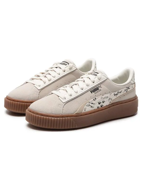 Кроссовки suede platform draw 'beige white' Puma — изображение 3 из 4, бежевый/белый