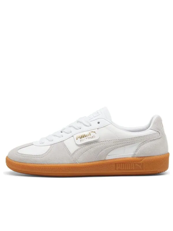 Кроссовки palermo leather 'white glacial grey gum' Puma — изображение 1 из 4, белый/серый