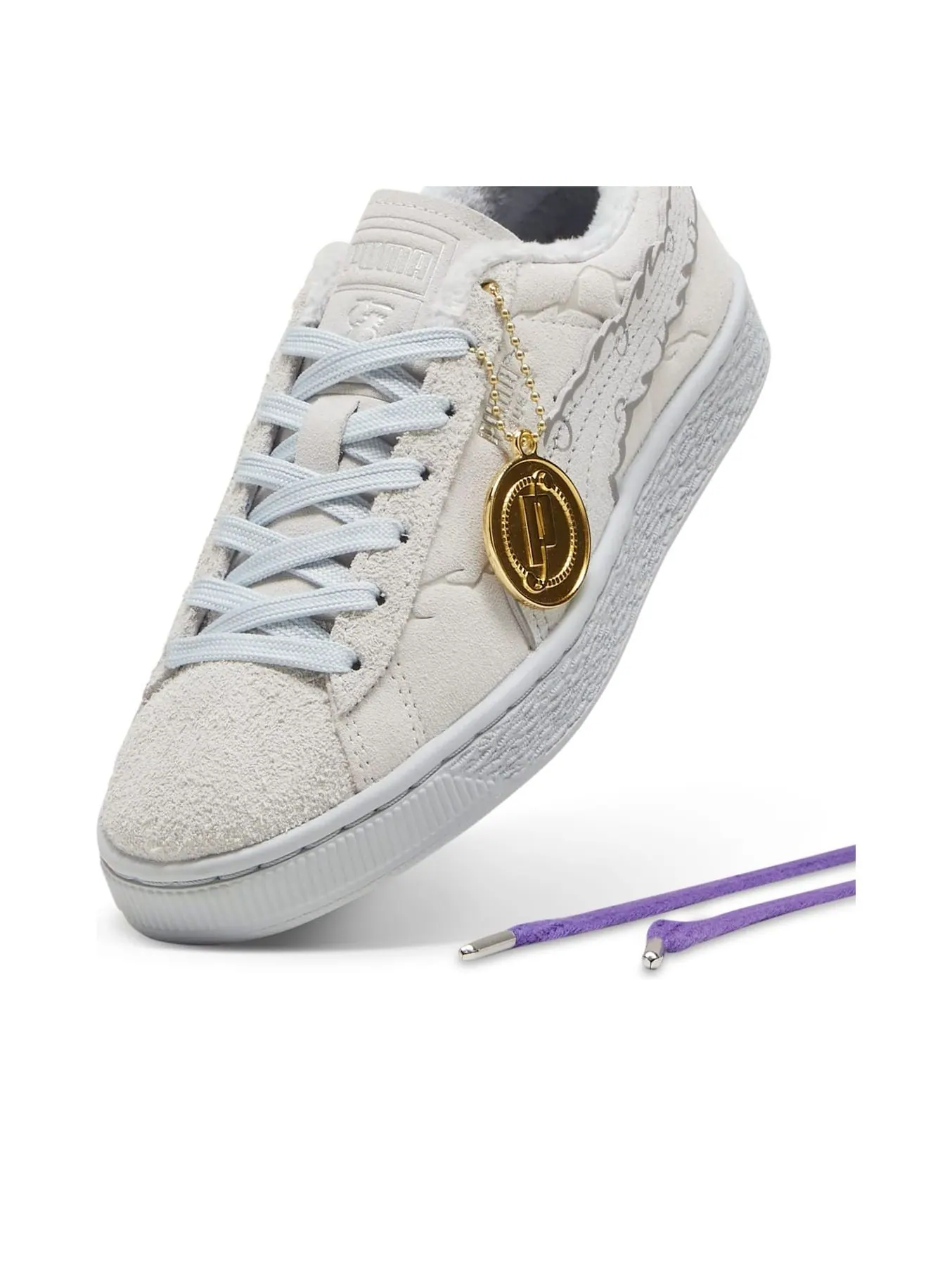 (GS) Кроссовки Puma Suede 'One Piece Straw Hat Luffy' — изображение 3 из 6, серый/платиновый серый