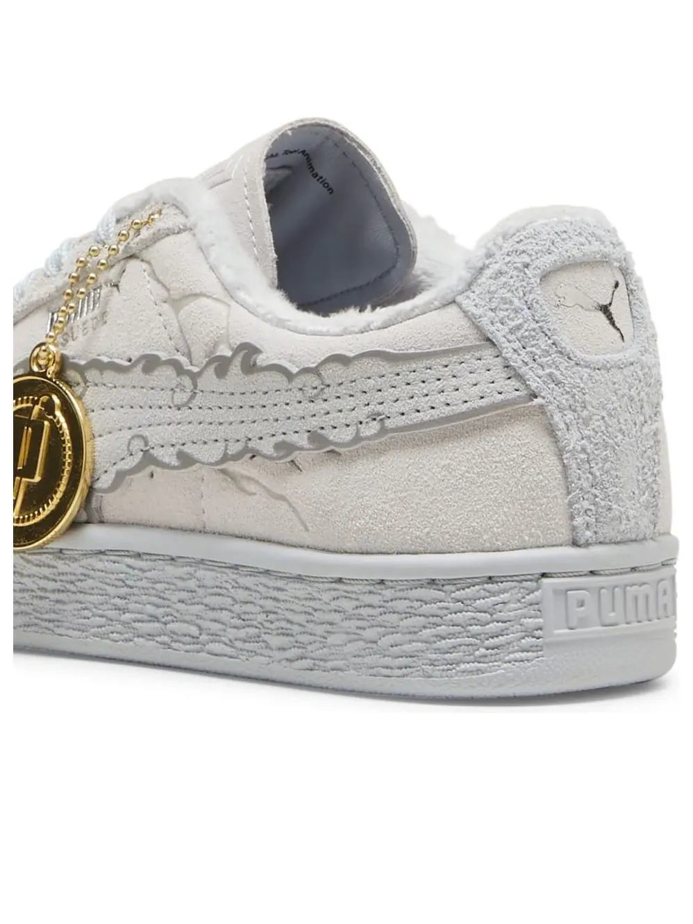 (GS) Кроссовки Puma Suede 'One Piece Straw Hat Luffy' — изображение 4 из 6, серый/платиновый серый