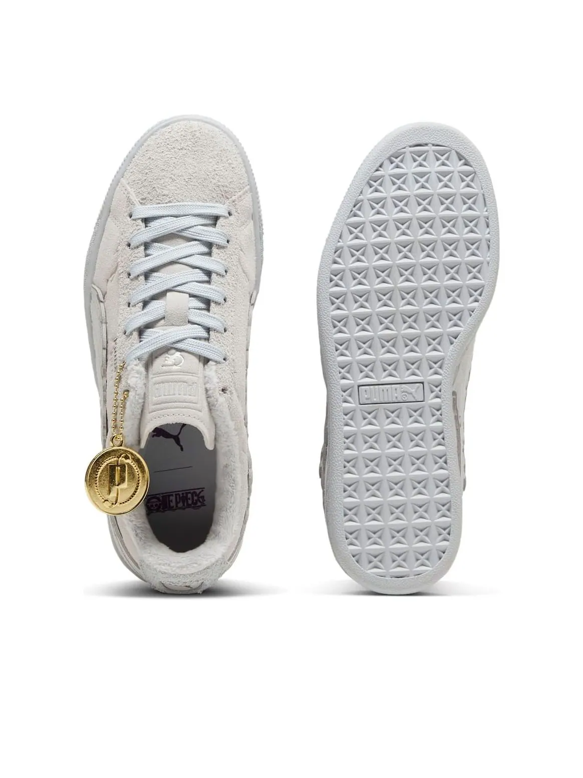 (GS) Кроссовки Puma Suede 'One Piece Straw Hat Luffy' — изображение 5 из 6, серый/платиновый серый
