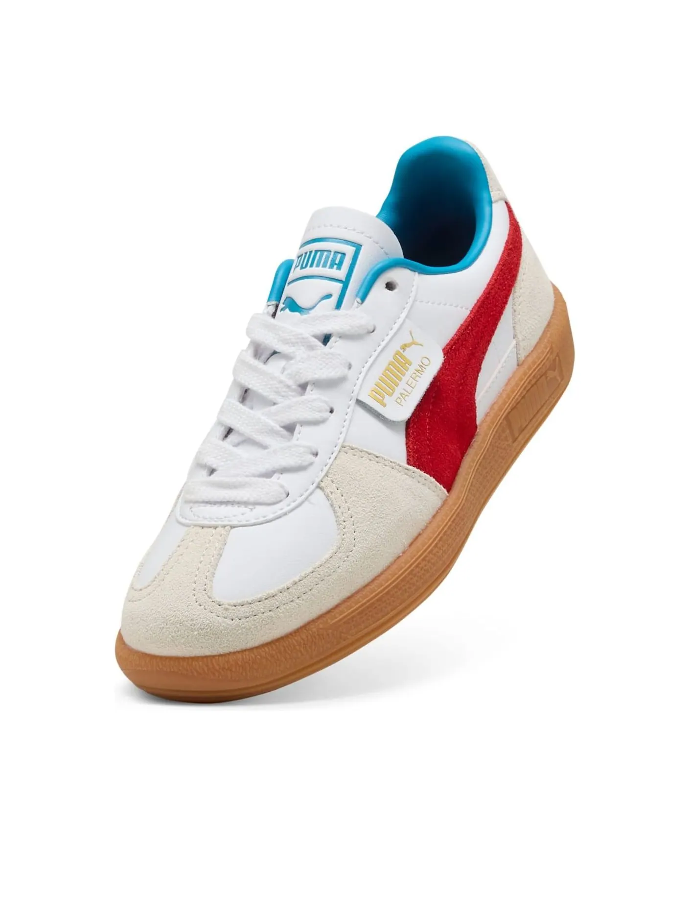 (GS) Puma Palermo Leather 'White Red' — изображение 3 из 6, белый/красный