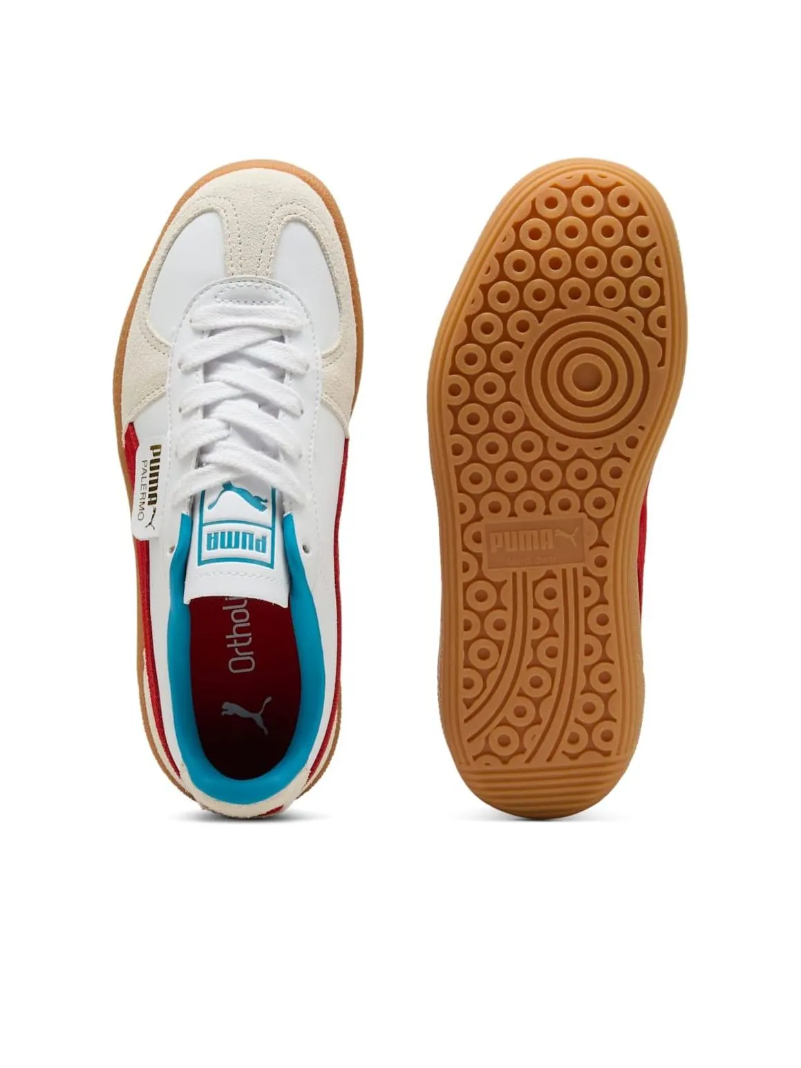 (GS) Puma Palermo Leather 'White Red' — изображение 5 из 6, белый/красный