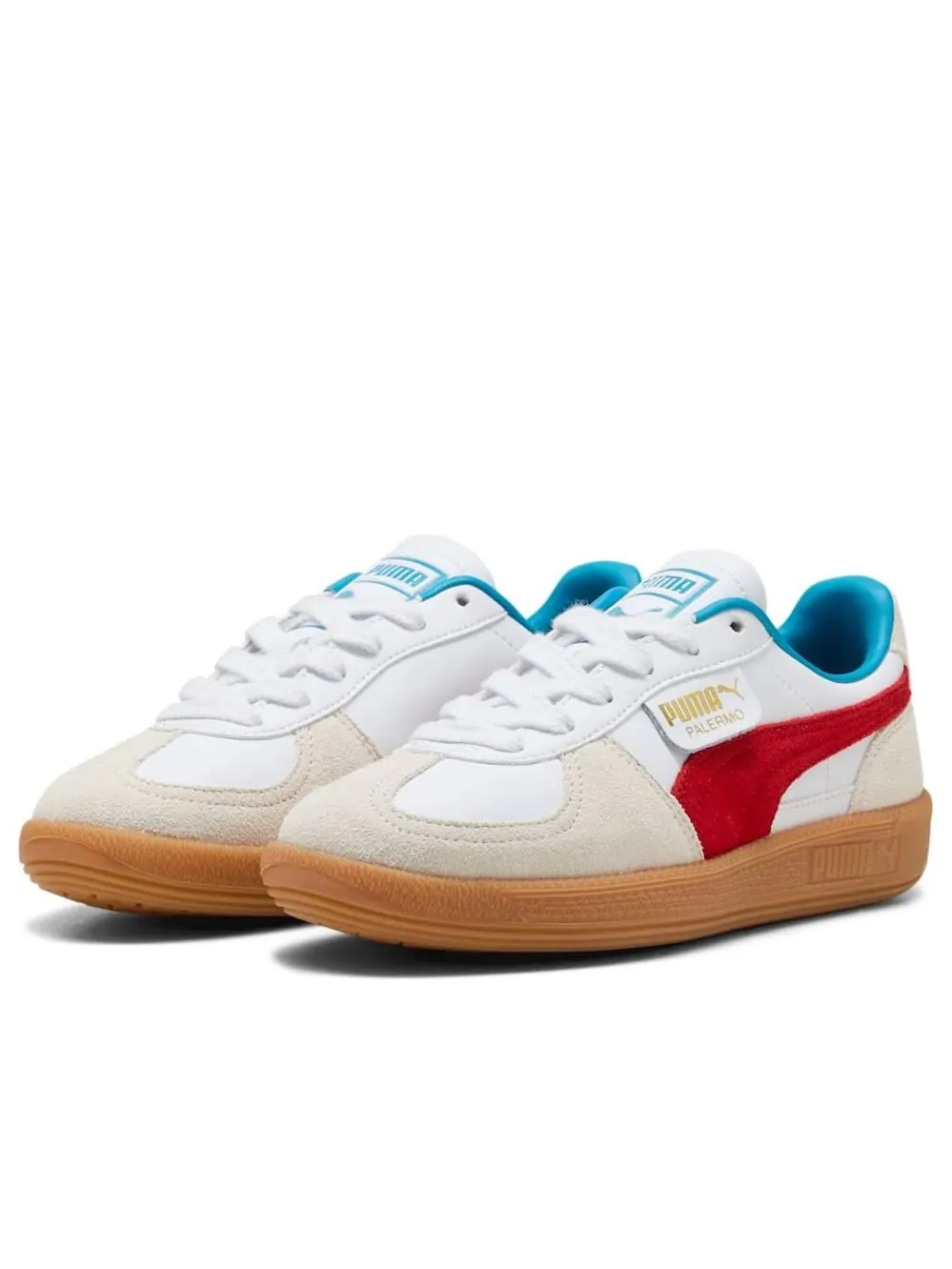 (GS) Puma Palermo Leather 'White Red' — изображение 6 из 6, белый/красный