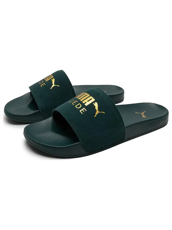 Тапочки leadcat slides 'green gold' Puma — изображение 3 из 4, зеленый/золотистый