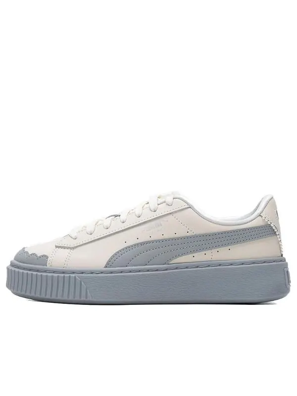 Кроссовки basket platform shoes 'pearl white blue' Puma — изображение 1 из 4, белый/синий