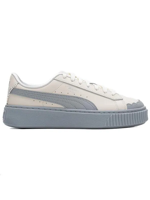 Кроссовки basket platform shoes 'pearl white blue' Puma — изображение 2 из 4, белый/синий