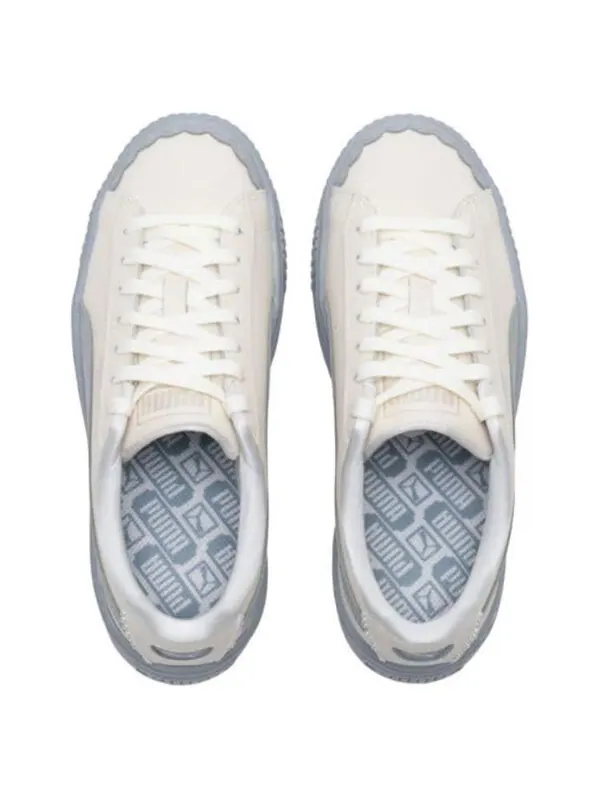 Кроссовки basket platform shoes 'pearl white blue' Puma — изображение 3 из 4, белый/синий