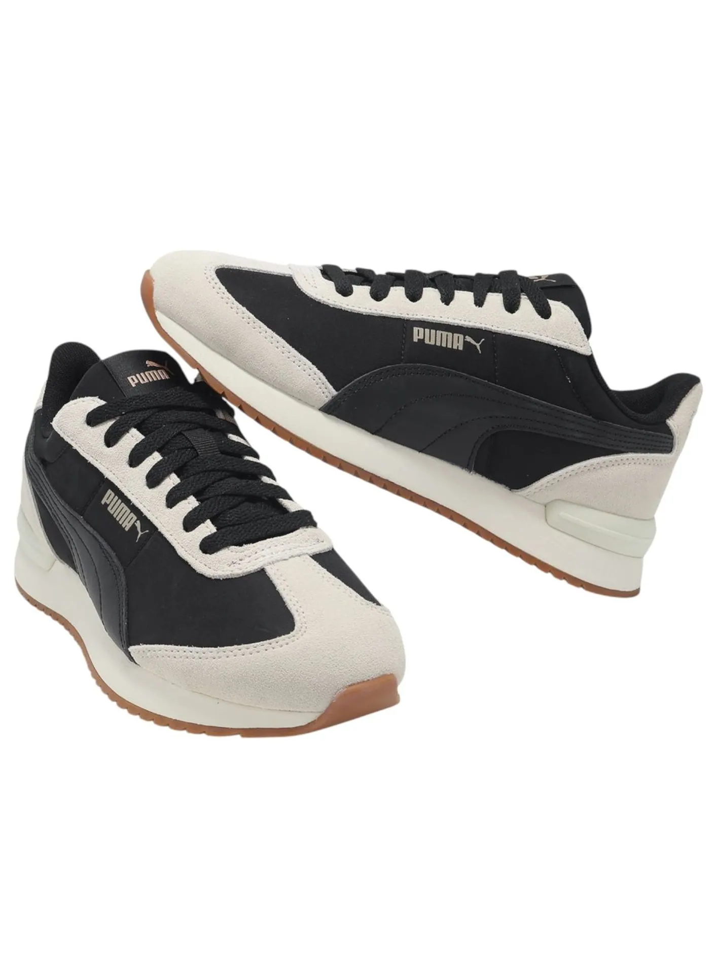 Кроссовки PUMA R78 Nylon Retro 'Black Grey' — изображение 4 из 6, черный