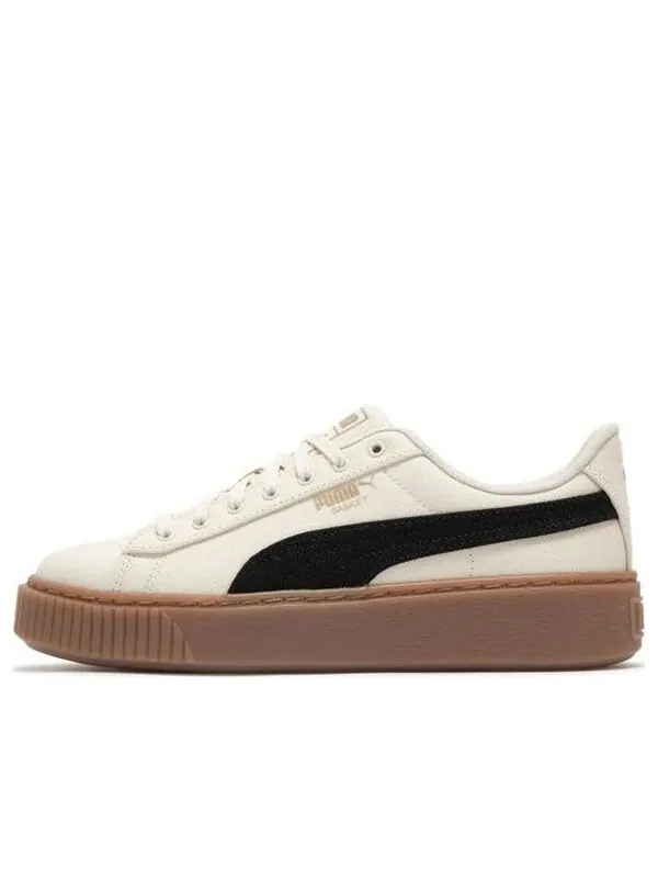 Кроссовки basket platform canvas 'beige black' Puma — изображение 1 из 4, бежевый/черный