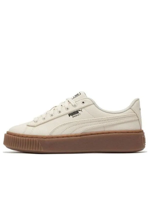 Кроссовки basket platform canvas 'beige' Puma — изображение 1 из 4, бежевый