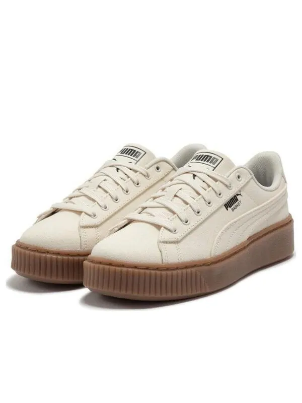 Кроссовки basket platform canvas 'beige' Puma — изображение 2 из 4, бежевый