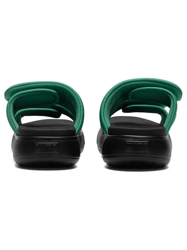 Тапочки mayu puffy slides 'green black' Puma — изображение 3 из 4, зеленый/черный