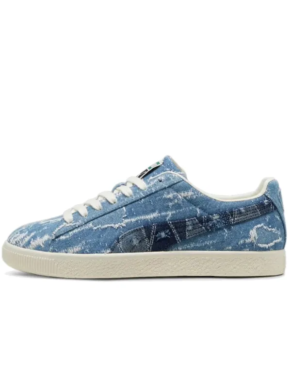 Кроссовки clyde denim 'teal white' Puma — изображение 1 из 3, белый